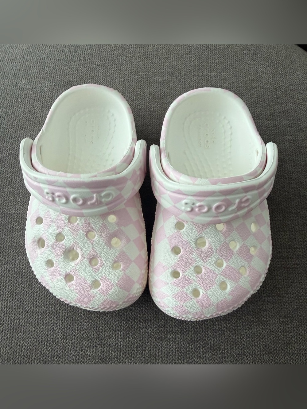 Crocs Classic Warped Checker Clog - Baby  White / Pink - Picture 4 of 4